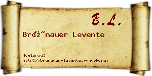 Brünauer Levente névjegykártya