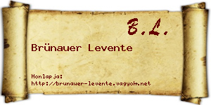 Brünauer Levente névjegykártya